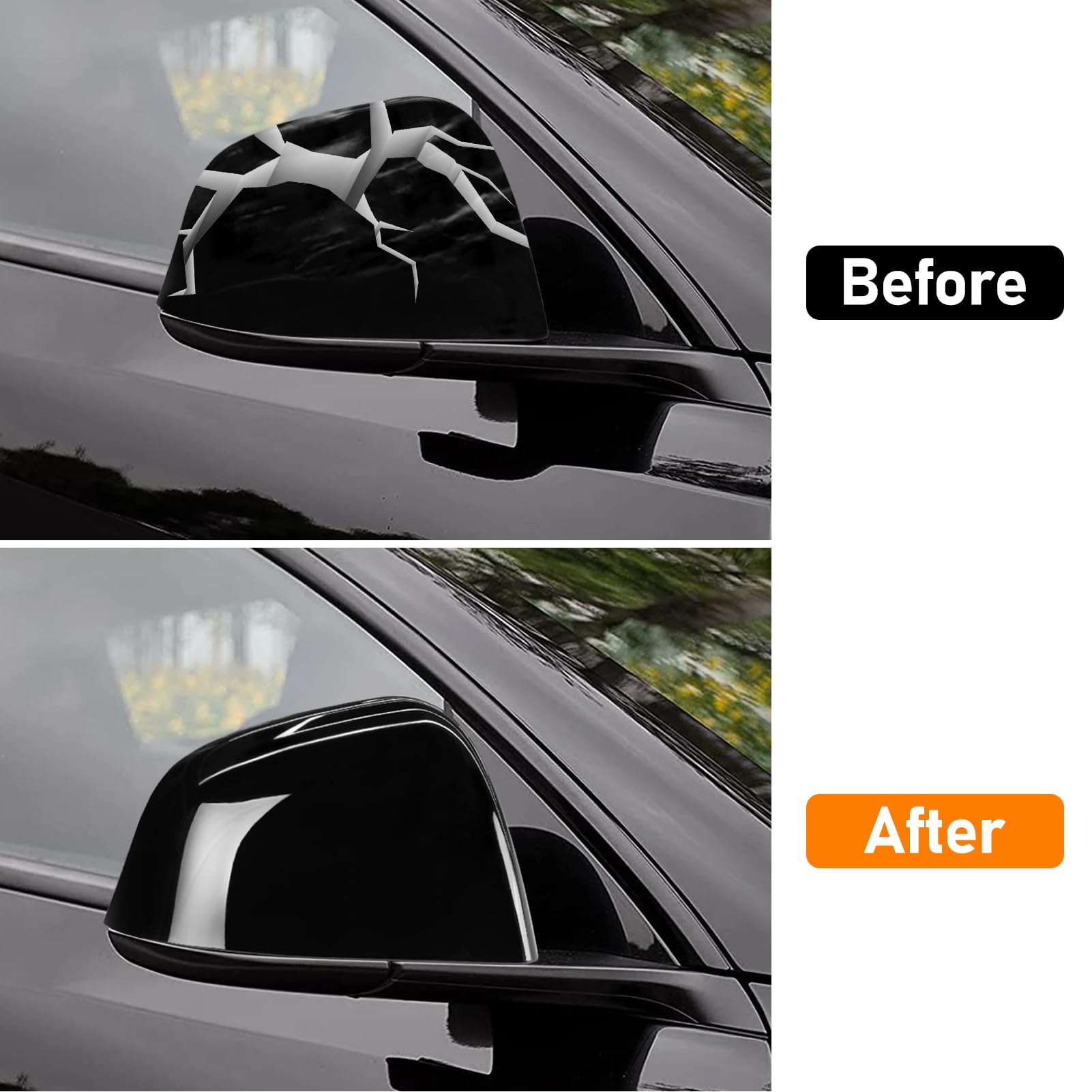 TTCR-II Copertura Specchietti Compatibile con Tesla Model Y Calotte Specchietti Lato Passeggero 2020 2021 2022 2023 2024 Tappi Specchietti per Model Y Accessori （Nero-Destra）