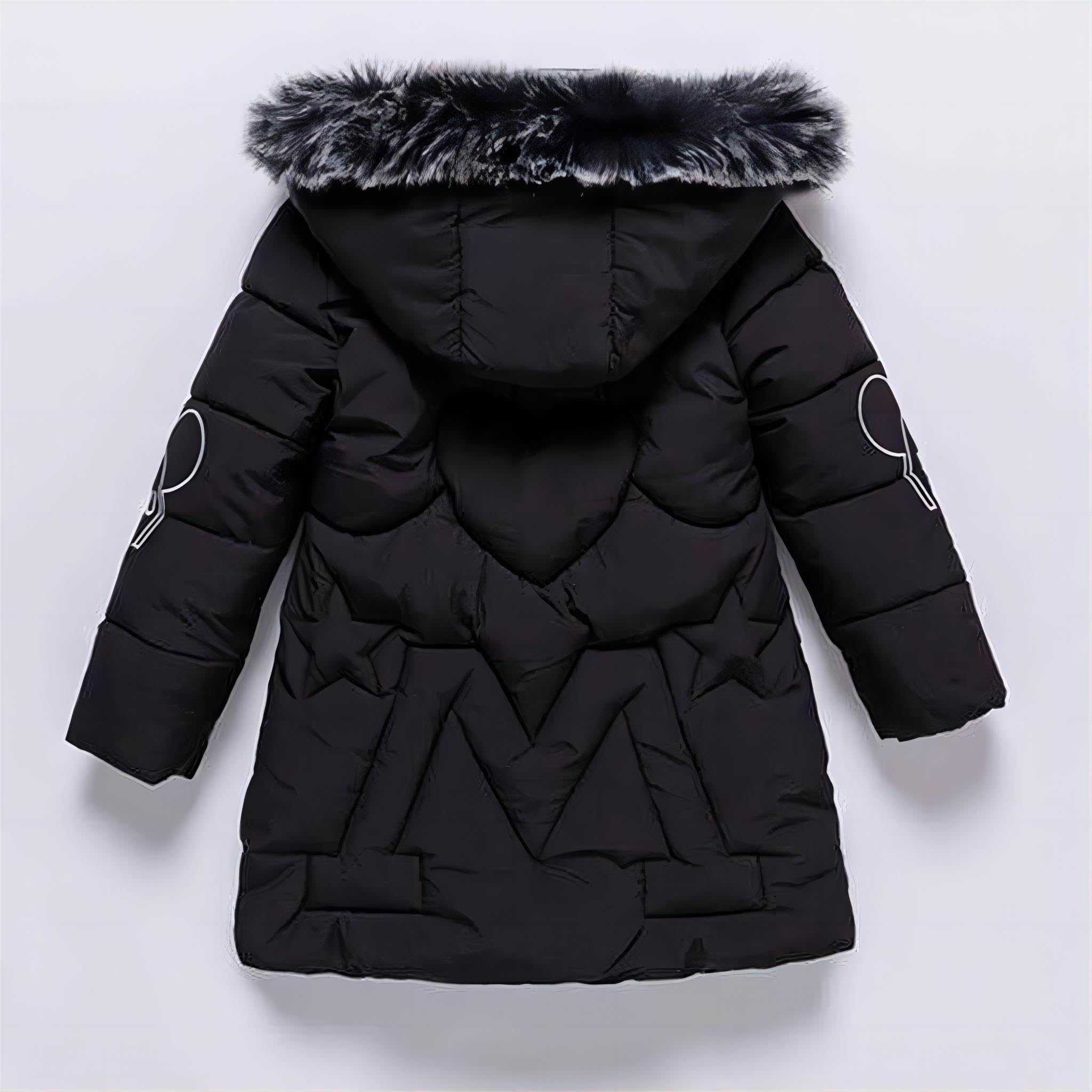 Cappotto da ragazza, piumino per bambini, giacca invernale con cappuccio con collo in pelliccia spessa e calda, parka imbottita, giacca a vento
