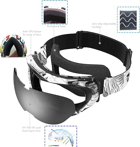 Miniatura 7 de BeBeFun Casco de esquí para niños y niños, casco de snowboard ultra ligero, tamaño pequeño para niños de 2 a 6 años, certificado ASTM