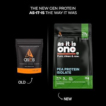AS-IT-is Nutrition Pea Protein Isolate | Designed for Meal Supplementation | Easy to Digest - Vegan & Gluten-Free Cross-Flow Microfiltered Soy-Free (2000 Gms/70.5 Oz)