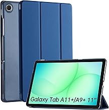 CoBak for Samsung Galaxy Tab A11+ Plus 11 Inch 2025/A9+ Plus 2023 - PU Leather Smart Cover for Tab A11+, Translucent Hard Shell, Multi-Viewing Angles, Blue
