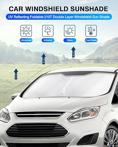 Miniatura 145 de KUST Parasol para parabrisas para Ford Fusion 2013-2020 2021, accesorios para ventana, protector de visera solar, plegable, bloquea los rayos UV