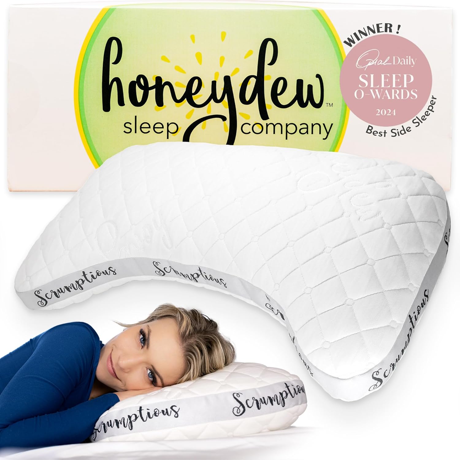 honeydew scrumptious cooling side sleeping pillow for adults | best for side sleepers | neck and shoulder pain relief pillow | the most awarded side sleeper pillow | made in the usa (king size) king (pack of 1)