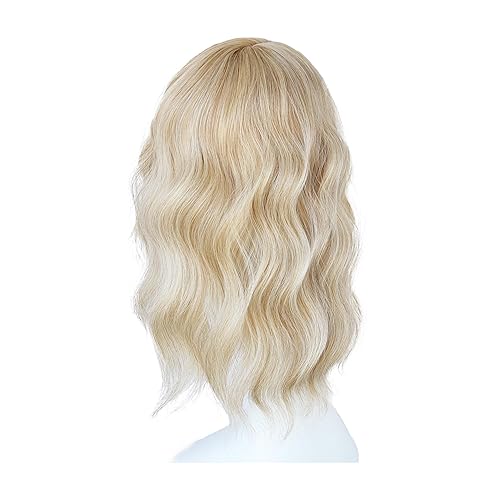 Miniatura 4 de viviaBella Peluca ondulada de agua suelta con clip en la parte superior esponjosa con flequillo picado pelo sintético para mujeres y niñas 13