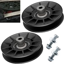 2Pack 532194326 194326 V-Groove Idler Pulley Compatible with Craftsman Husqvarna AYP YT3000 YET4000 4500 GT6000 YTH21K46 Lawn Mower, Including 2 Screws