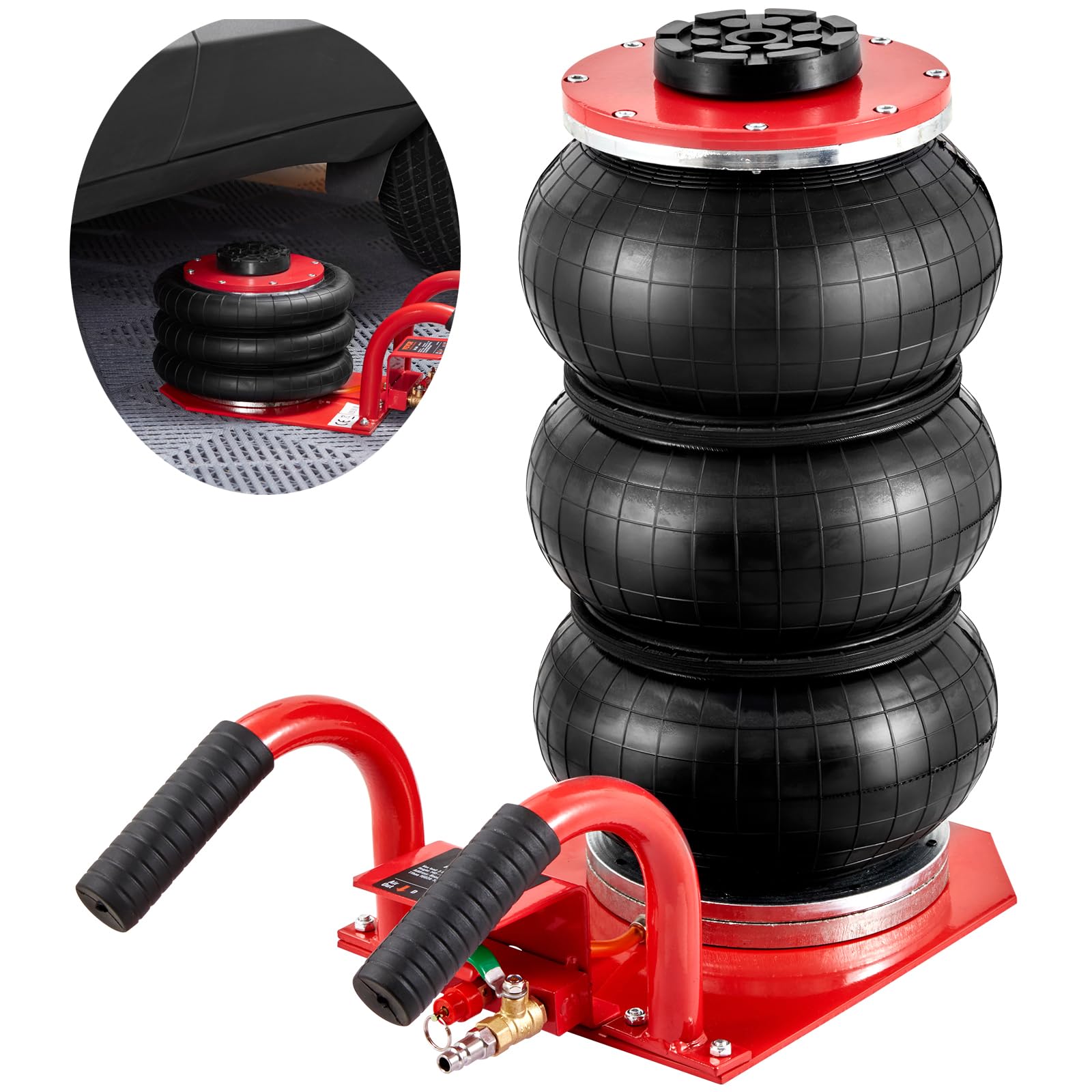 Mophorn 3T Red Tyre Jack for Car Jack Air Tyre