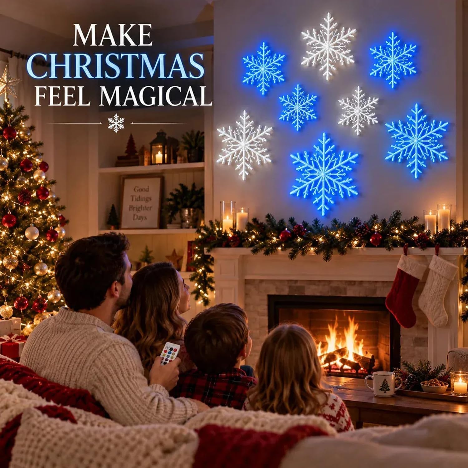Lámparas de pared LED con forma de copo de nieve, copo de nieve iluminado,