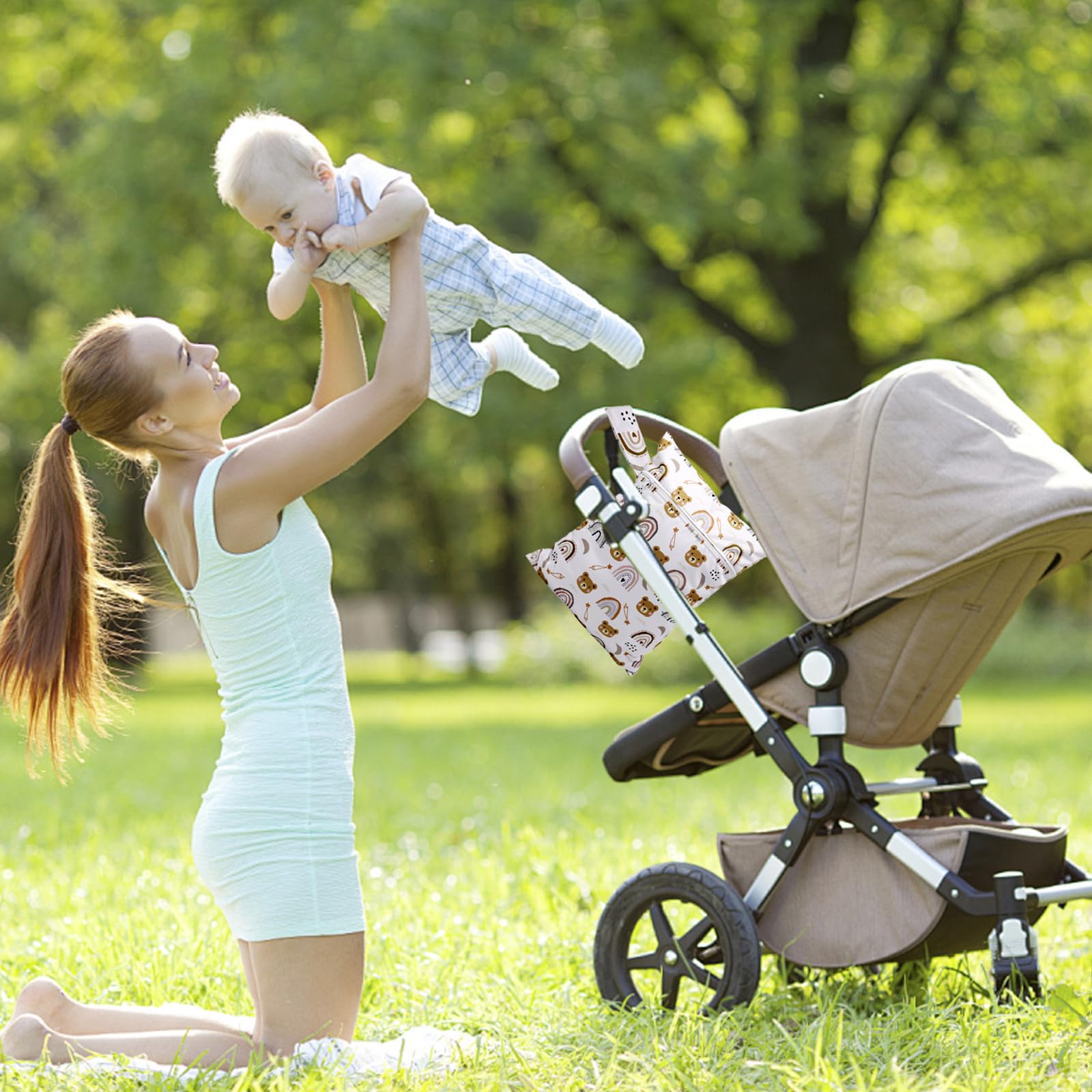 YNR Lot de 2 grands sacs à langer réutilisables humides et secs pour bébé voyage