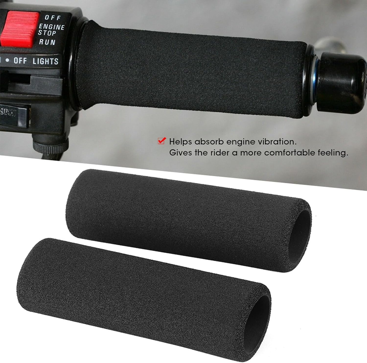 Foam Handle Grips, Foam Motorcycle Grips, Grip Puppies Motorcycle Handlebar Grip Cover Anti‑Slip Motorbike Handle Sleeve Vibration Grip Set Fit for R850/R1100GS/R1150GS/R1200GS