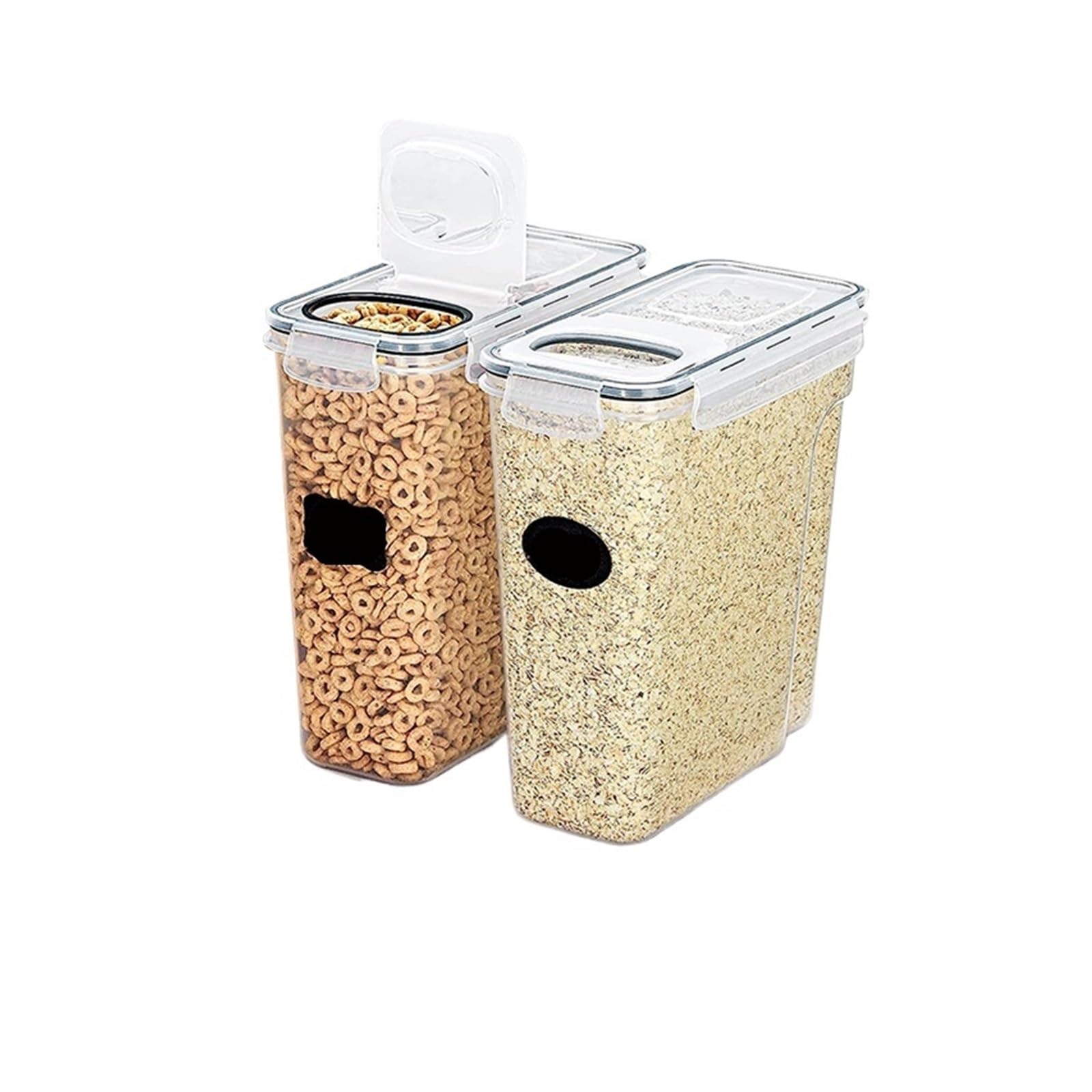 Contenitori for cereali da 1/2 pz 4L con coperchio ermetico for alimenti, serbatoio a prova d'umidità, compatibile scatola cucina(2pcs)