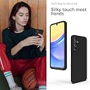 YATWIN Silicone Back Case for Samsung Galaxy A15, Soft-Touch Phone Back Cover for Samsung Galaxy A15 - Black gallery image