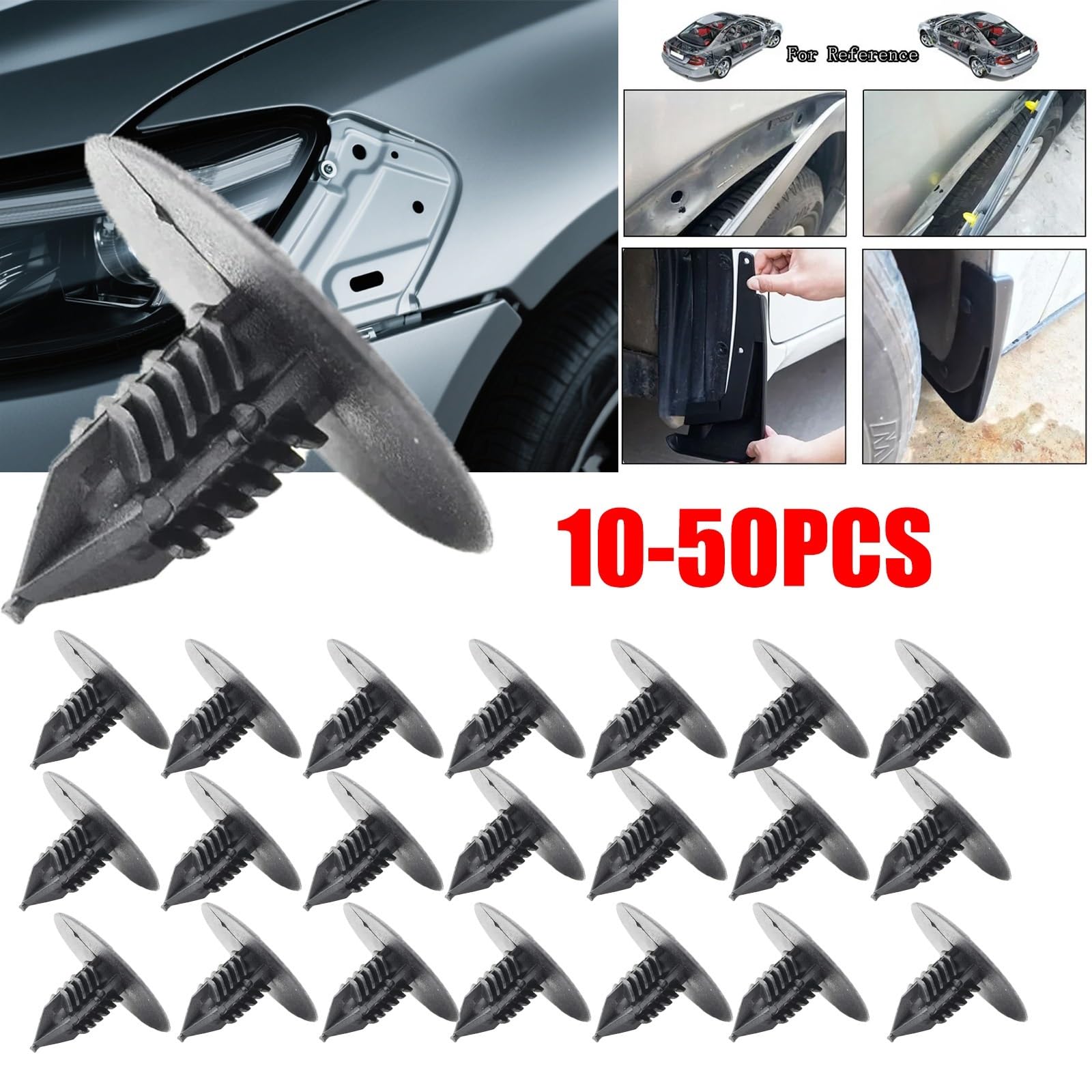 10/20/30/40/50Pcs 10mm Car Fasteners Fender Bumper Push Pin Clips Hole Plastic Rivets Fit For Toyota VW Renault Auto Fastener(10pcs)