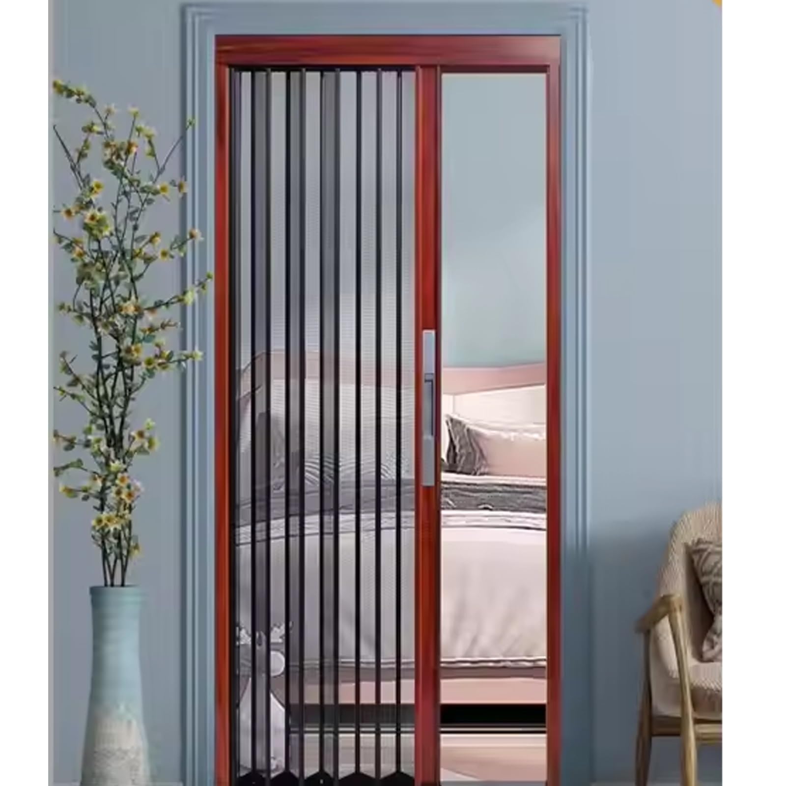 Porta pieghevole con kit di ferramenta, divisorio a fisarmonica per bagno e divisorio, facile installazione