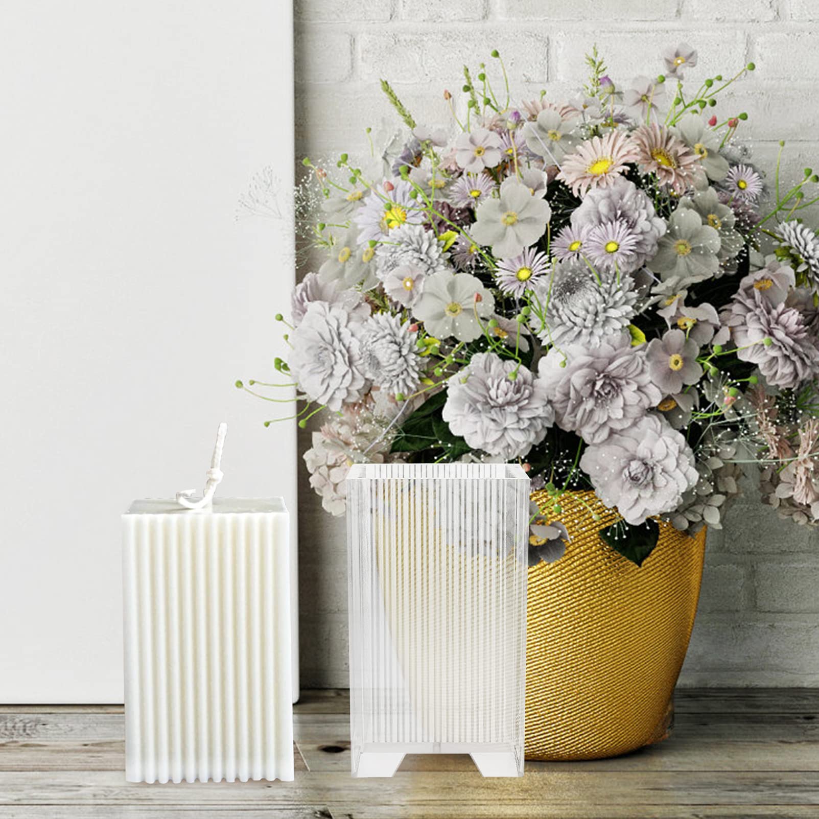 Housoutil 3 Piezas Molde de Vela Cuadrado de Plástico para Fabricación Diy Molde Práctico y Duradero para Velas Aromáticas y Artesanales