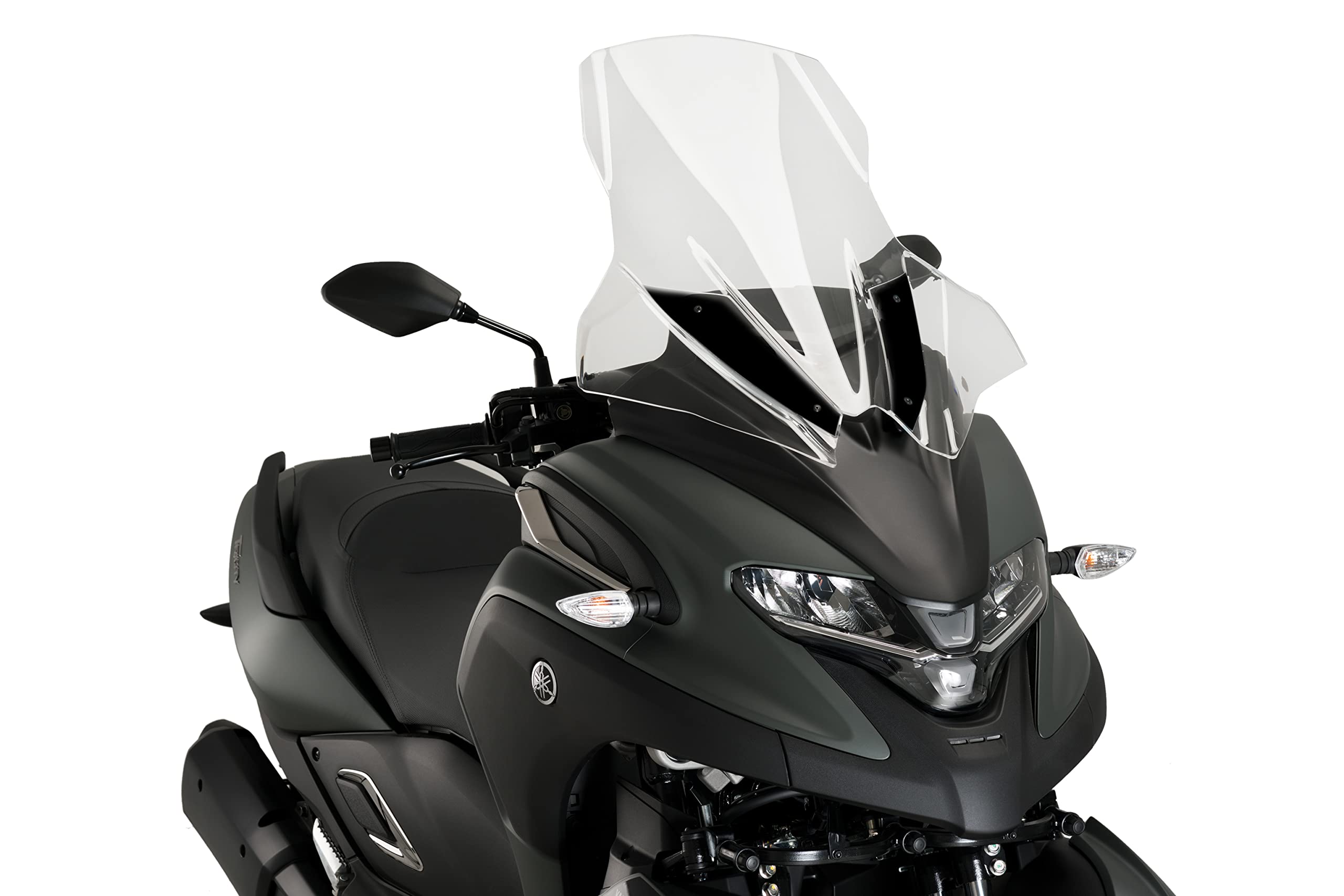 Puig 21120W Pantalla V-Tech Line Touring en acrílico de 4 mm con diseño aerodinámico anguloso para máxima protección y reducción de turbulencias, Transparente