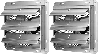 iPower 7 Inch Shutter Exhaust Fan Aluminum,High Speed,2-PACK, Silver