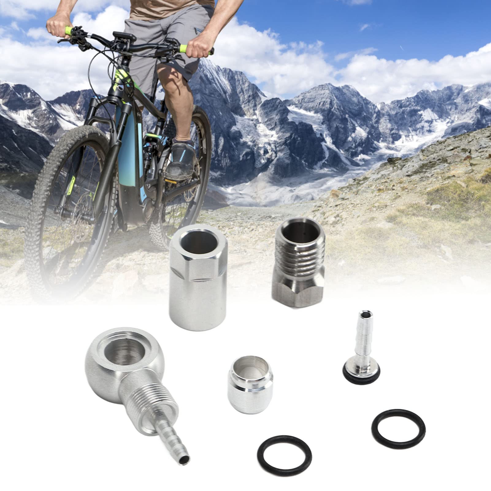 Alomejor Kit de Inserciones de Conexión de Oliva para Manguera Hidráulica de Bicicleta, Montaje de Inserción de Manguera de Freno para R1 R1R RR1 RX, Modificación DIY