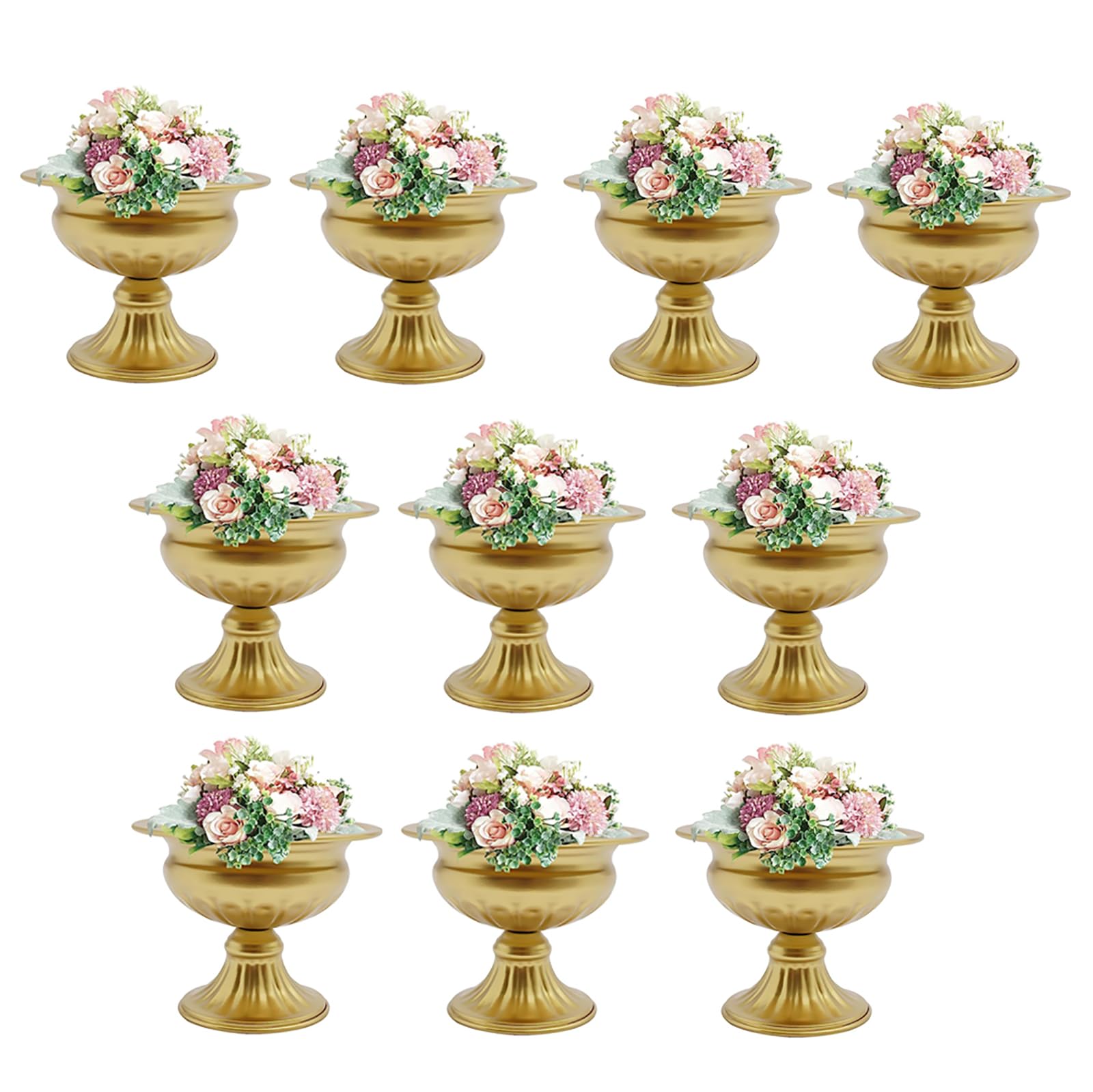 10 Vasi Centrotavola in Oro, Supporto per Vaso da Fiori da Tavolo da Matrimonio da 4,7", Centrotavola per Fiori, Design Elegante a Forma di Tromba, per Composta, Decorazione di Feste, Casa