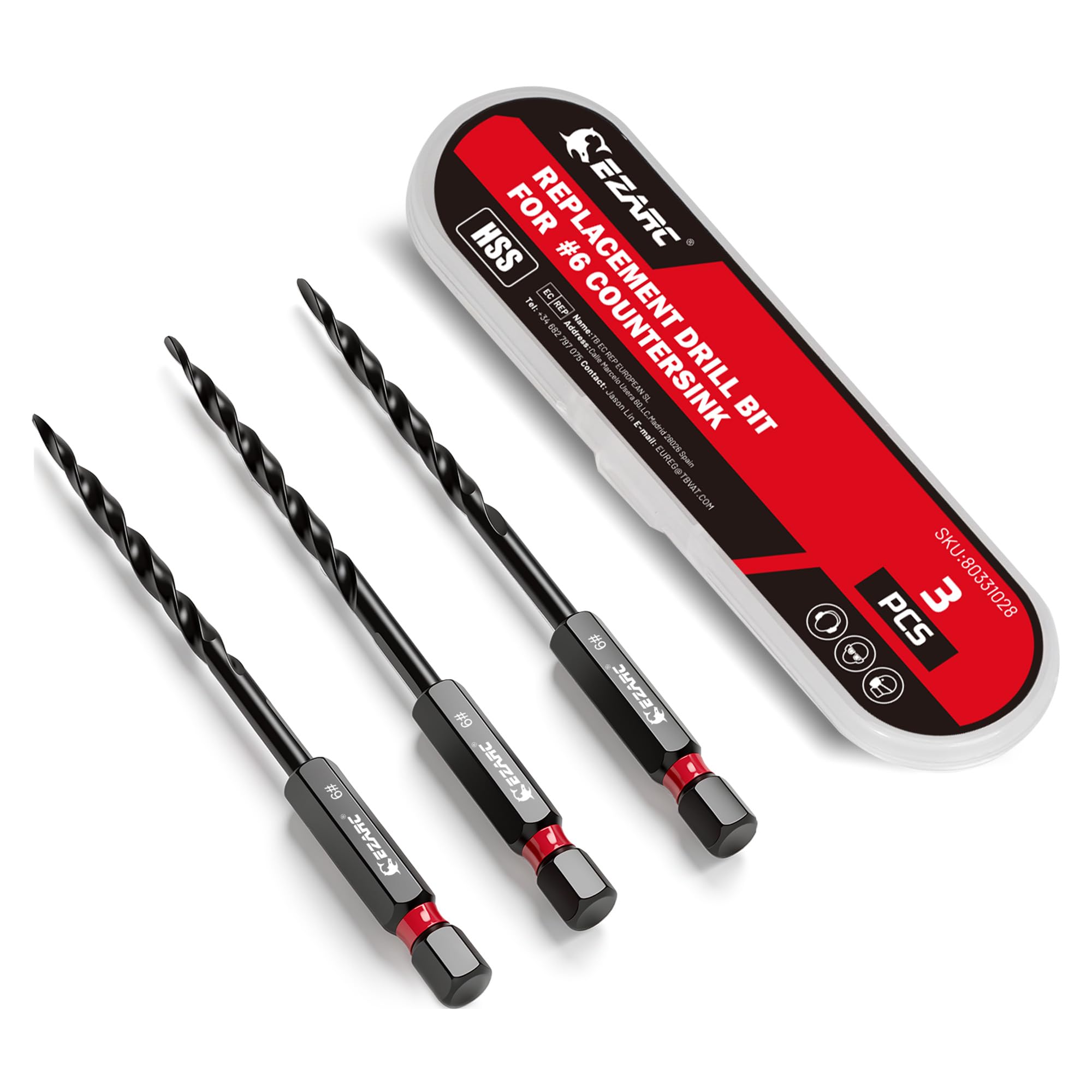 EZARC Countersink Drill Bit Set - 15 Piece -10 EZARC Countersink Drill Bit Set - 15 Piece -10