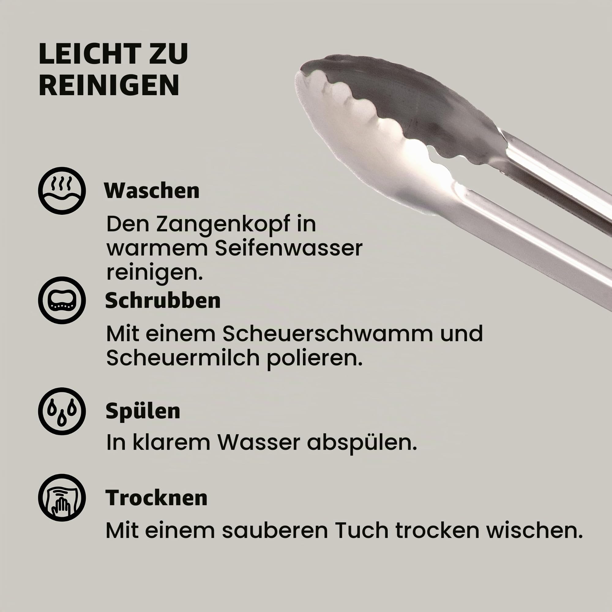 Grillzange, 81,3 cm, extra lange Grillzange, Edelstahl, Verriegelungszange, Flaschenöffner, Holzgriffe, Premiumzange