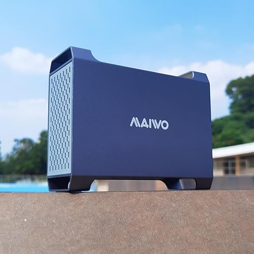 Miniatura 7 de MAIWO Caja RAID de doble bahía para unidad SATA de 2.5"3.5" con ventilador de refrigeración, carcasa SATA USB-C 3.1 para expansión de capacidad de