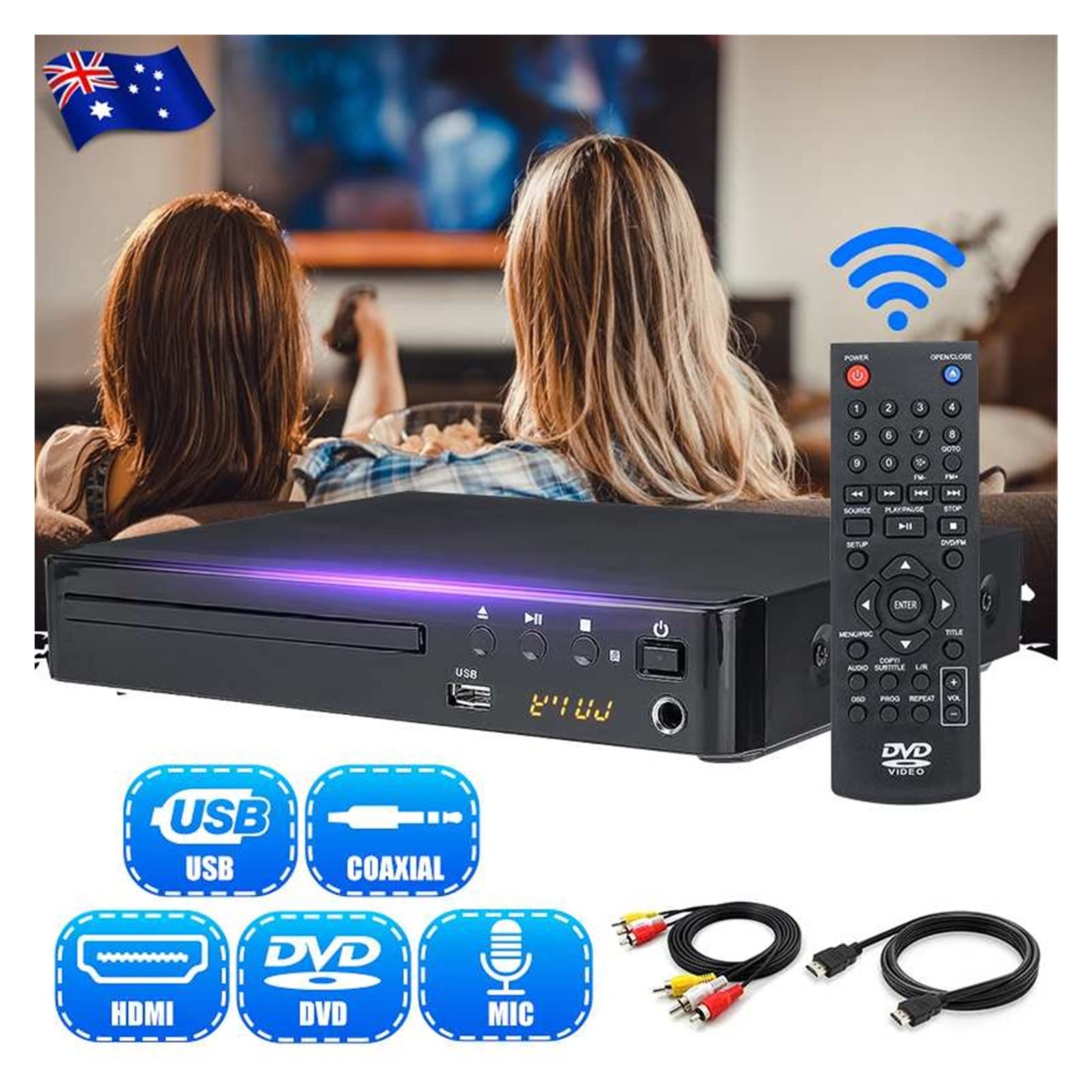 SWEPER HD 1080P with AV Cable Media DVD Player for TV Music 5.1