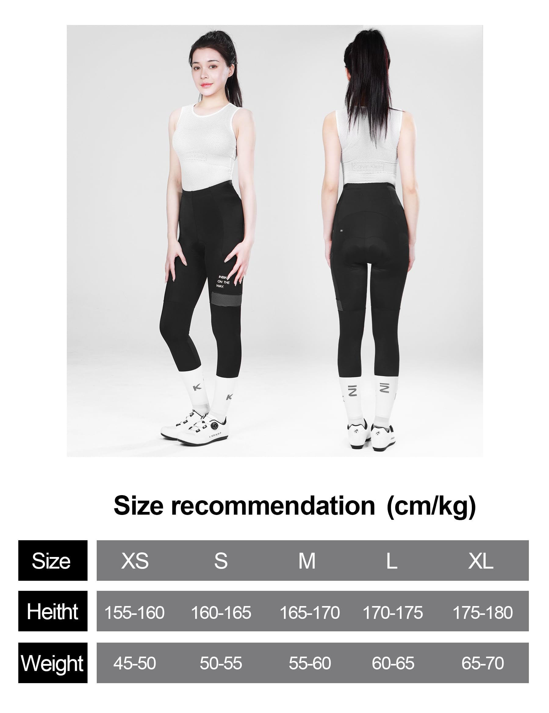 INBIKE Culotte con Tirantes Culotte Corto con Tirantes para Mujer con Acolchado 3D en el Asiento y un Bolsillo Transpirable Muy elástico