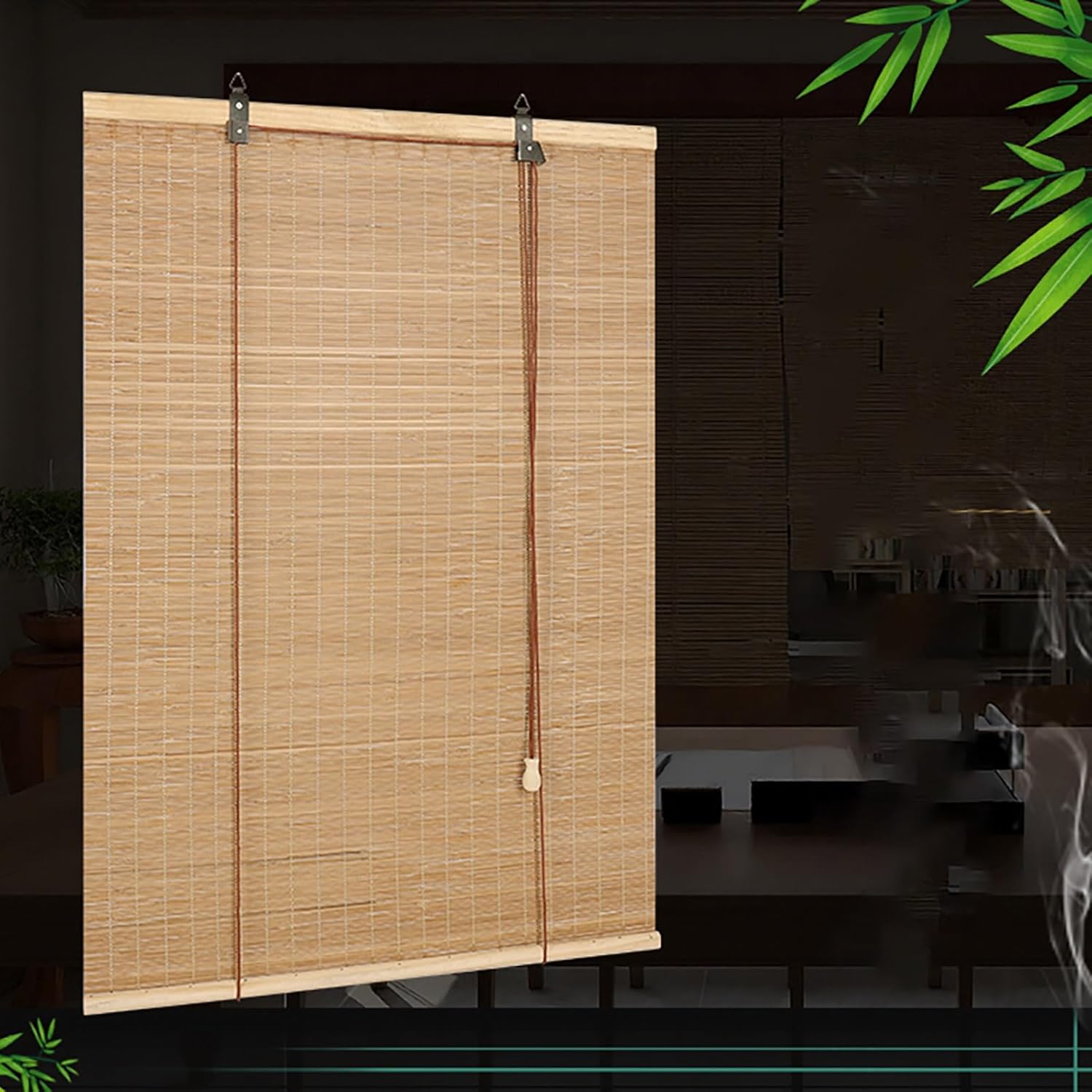 ローマンシェードの選び方【スタイルの種類と特長】 ローマンシェードサンシェード、1-1.5-1.6mロールアップ竹シェードアウトドア、パティオ用ローラーシェード、シェーディングサンシ