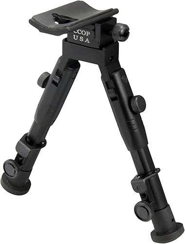 Miniatura 5 de CCOP USA 6 pulgadas táctico rifle de caza Picatinny giratorio Stud Mount Bipod - BP-59MINI