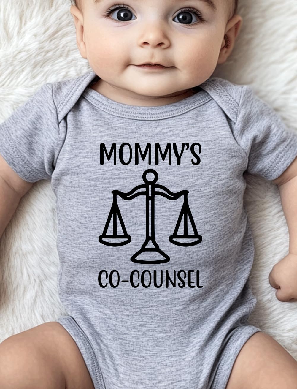 hrcfbk Newborn Infant Baby Boys Girls Bodysuit Short Sleeve Mommy's Co-Counsel Blance Funny Letters Print Romper(0-3 Months, Grey Mommy's Co-Counsel Blance)
