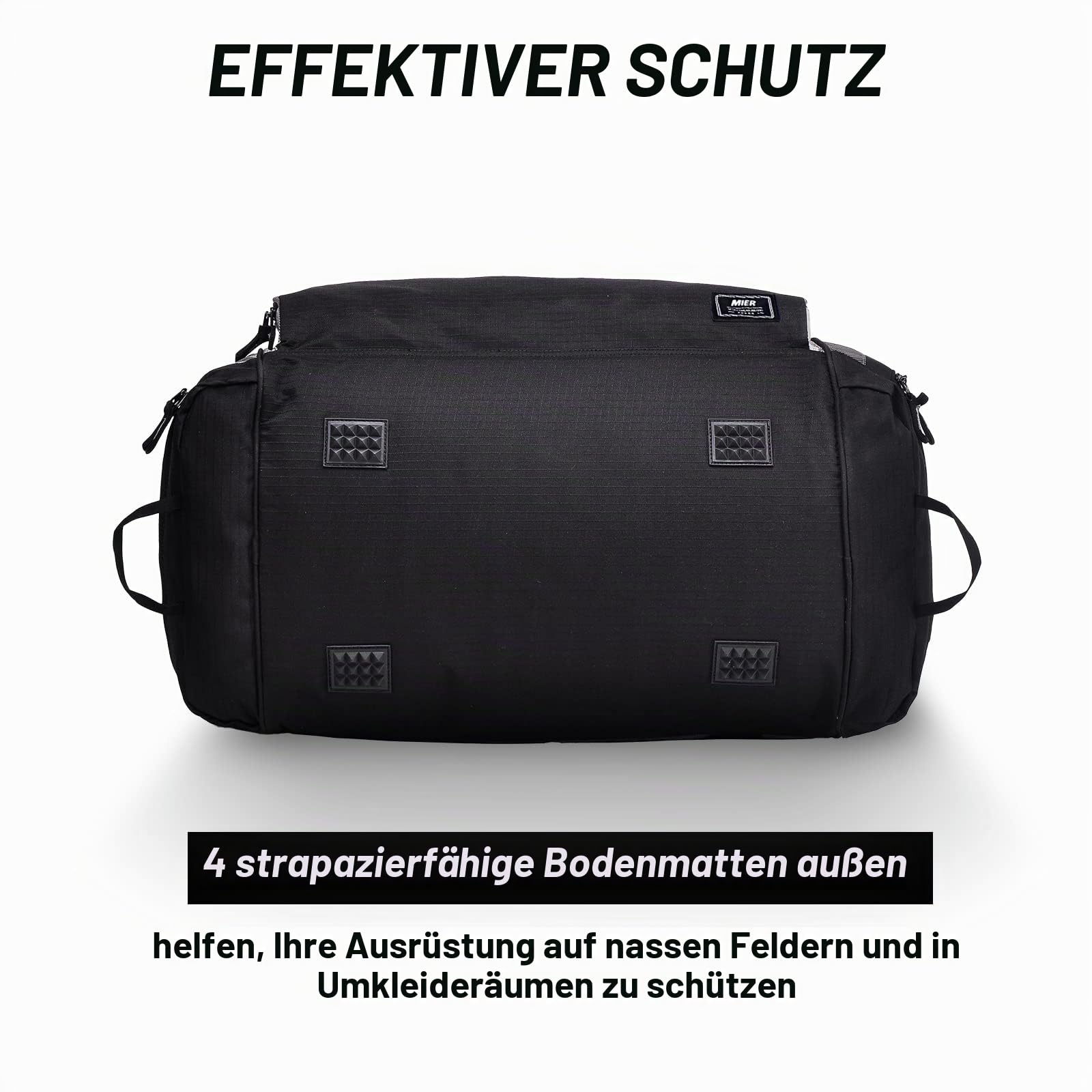 MIER Sporttasche 60L mit Schuhfach, Reisetasche für Gym und Reise, Schwarz