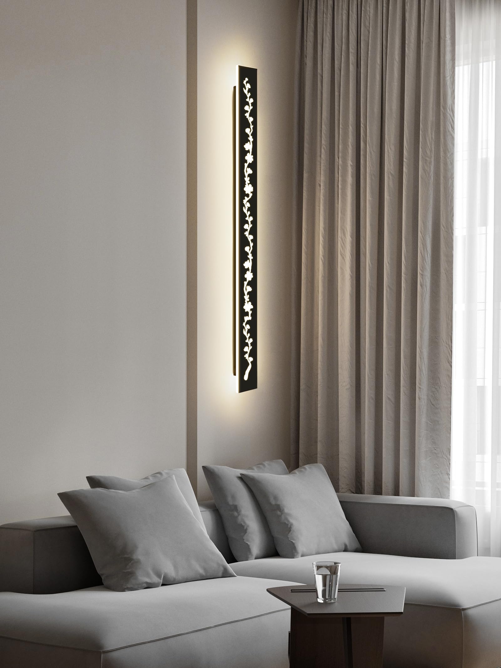 Außenlampe Wand LED 3000K, IP65, Schwarz, 120 cm, 40W
