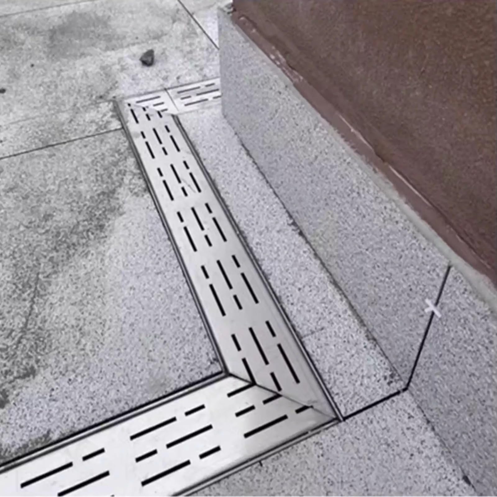 Canal de drenaje en forma de U con rejilla de acero inoxidable para patio, garaje, jardín, tubo de drenaje impermeable inoxidable con filtro, longitud de 9 pies