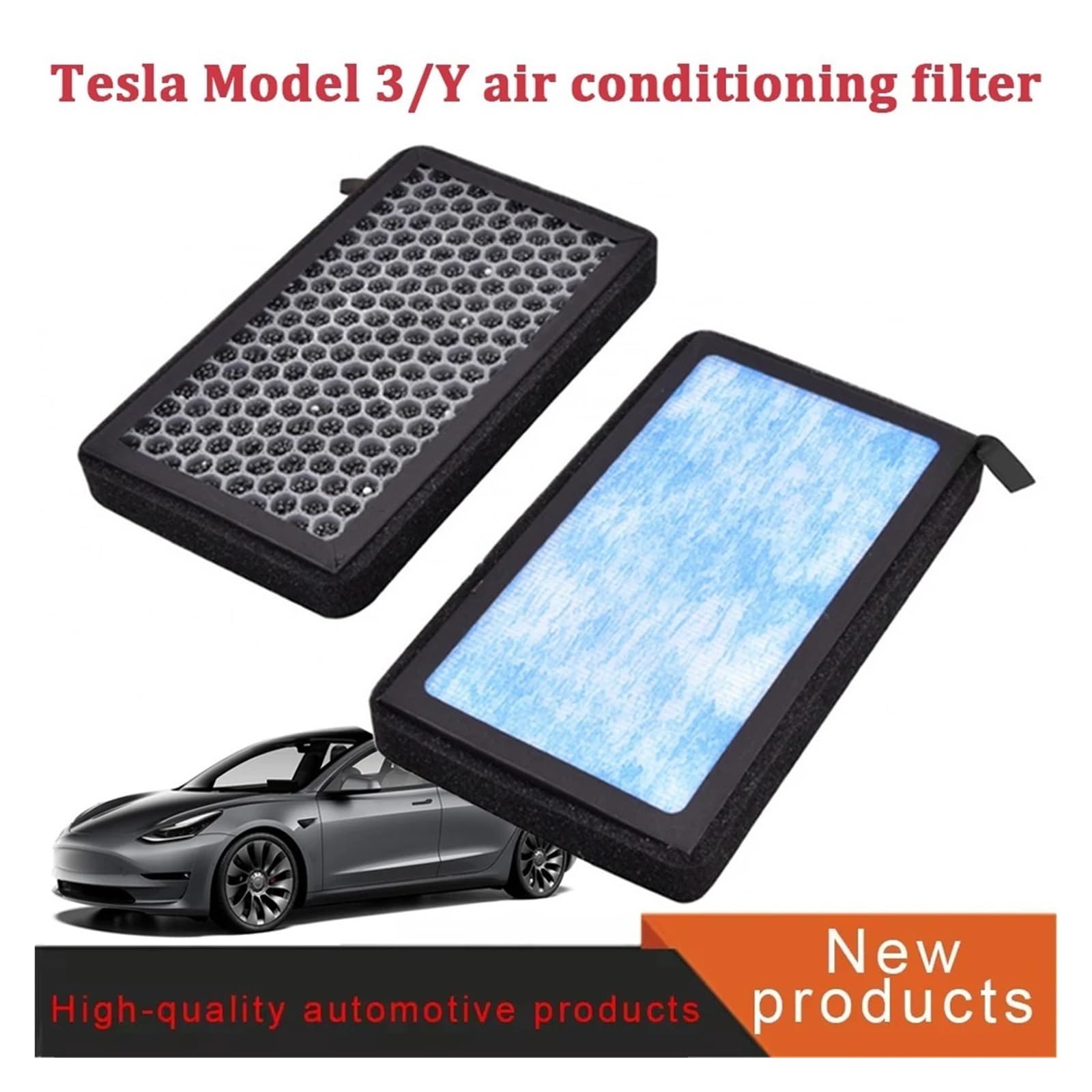 Filtr powietrza kabinowego 2 szt. Pasuje do modelu Tesla 3 Y Filtr powietrza Klimatyzator kabinowy z wymianą klimatyzacji węglem aktywnym