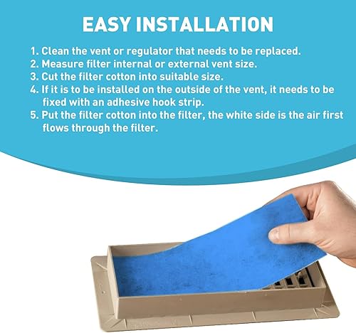 Miniatura 7 de Filtro de ventilación de aire de 12 x 140 pulgadas para el hogar, filtro de registro de aire acondicionado y piso, MERV 8 rollo de medios