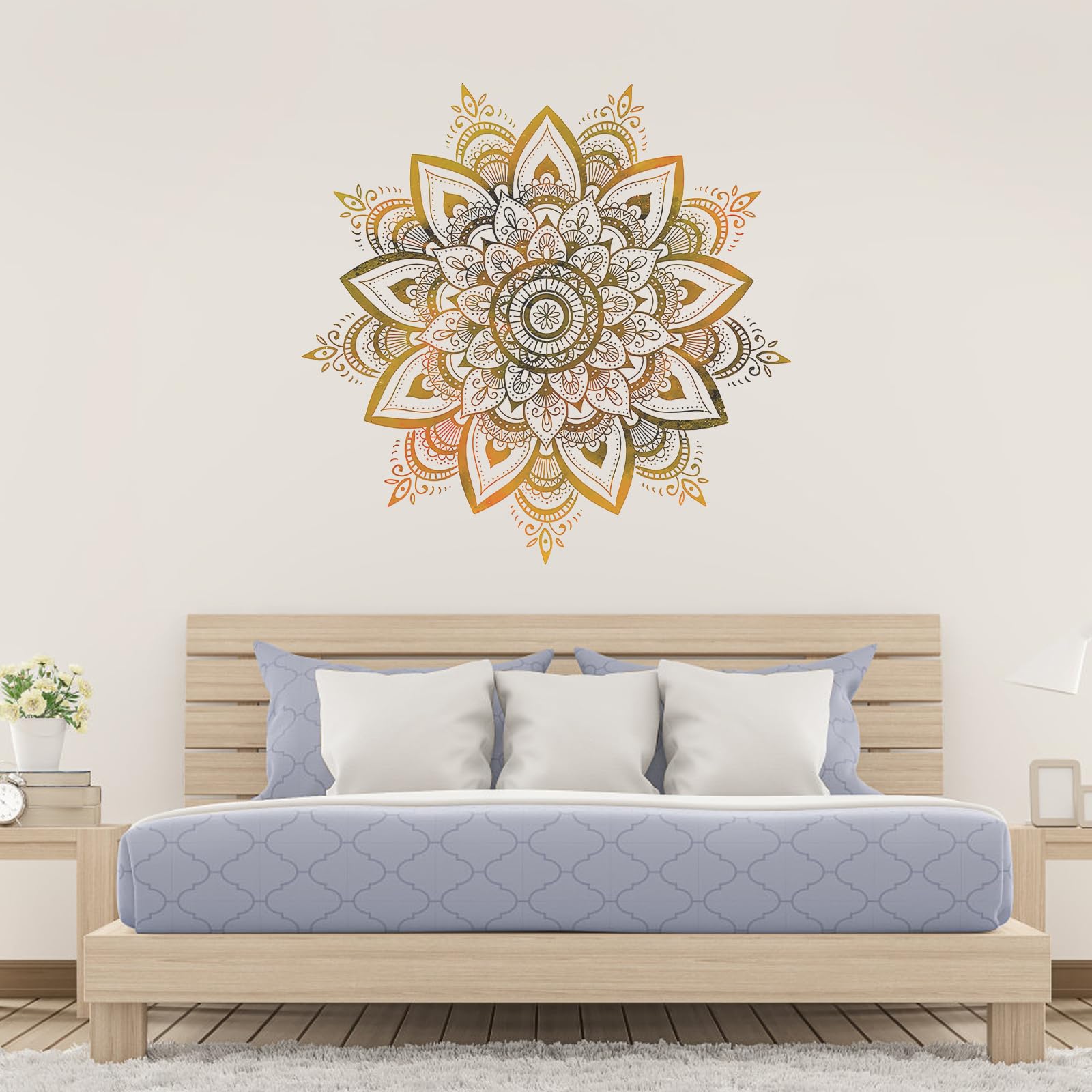 Adesivo murale Mandala Adesivo murale Mandala per camera da letto Adesivo murale Adesivo murale Decorazione murale Immagine murale Stile Boho Yoga Decorazione murale per ingresso, Adesivi
