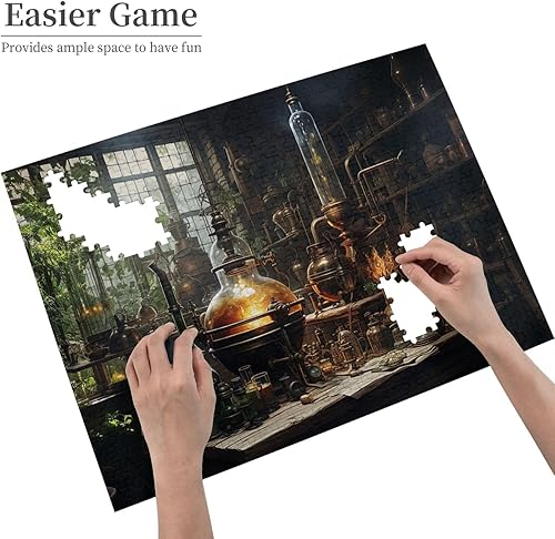 Miniatura 4 de CASGTNZ Rompecabezas de madera de 500 piezas  Magic Old Science Chemistry Laboratory Vintage Wood Puzzle  Juguetes educativos Juego familiar Puzzle