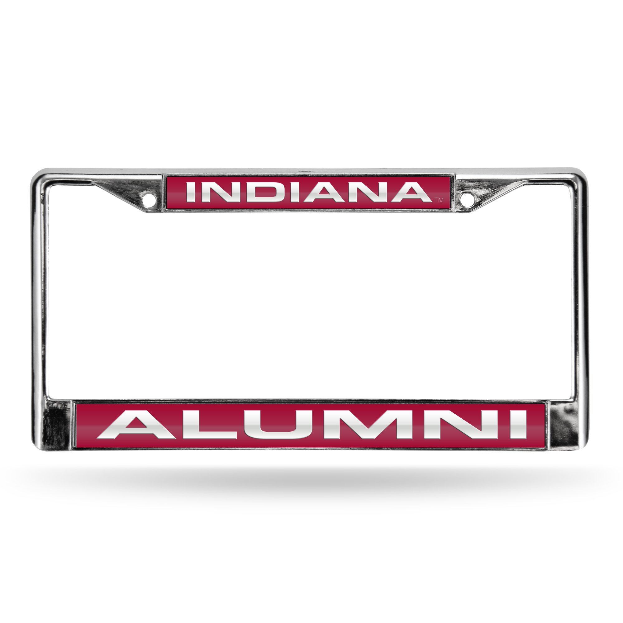 Rico Industries NCAA Indiana Hoosiers - Alumni Laser Cut Inlaid Standard Chrome License Plate Frame 6 x 12.25-