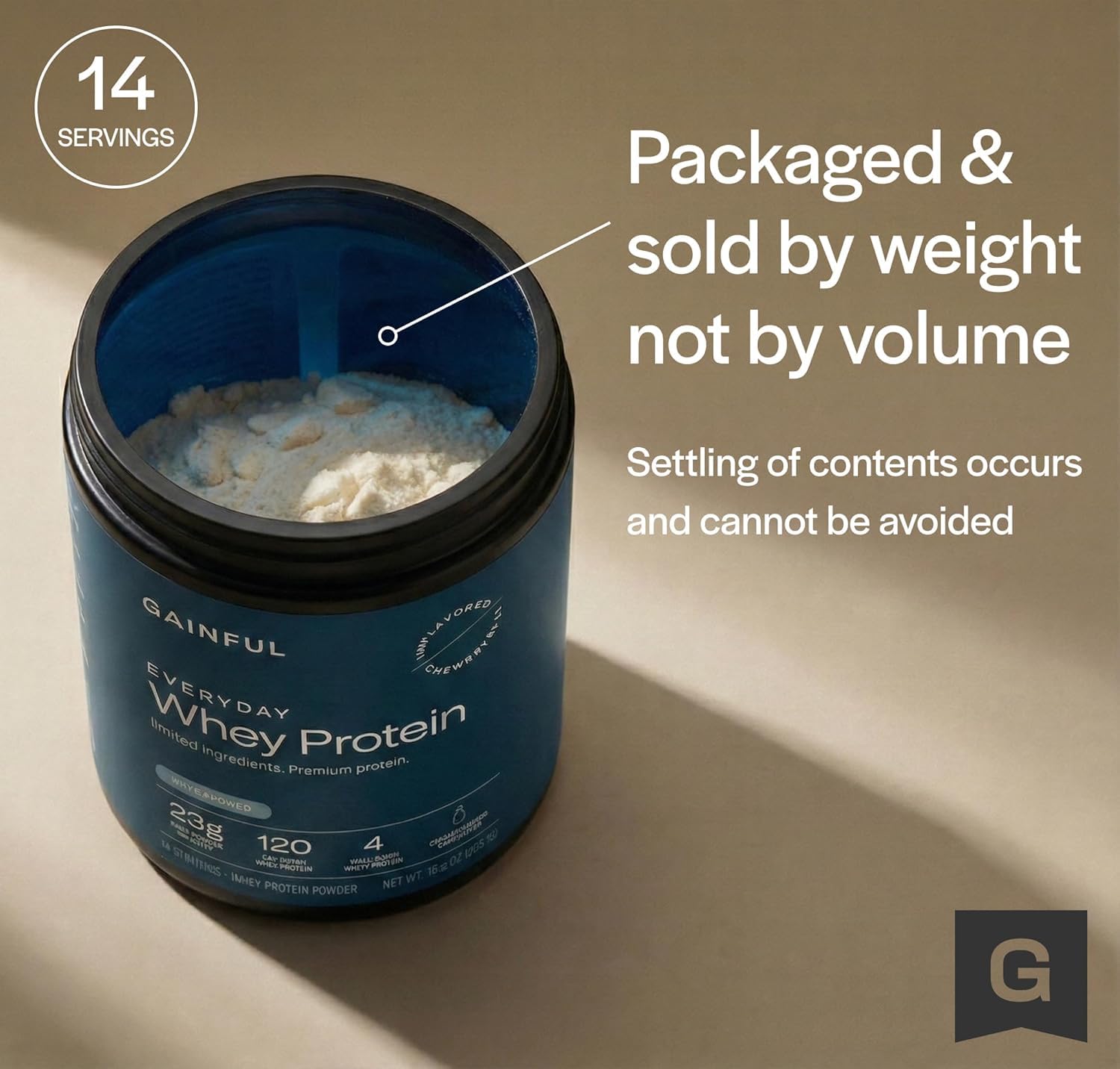 Gainful Whey Protein Isolate Powder, 25g Protein, Unflavored, 14 Servings — Amazon image 3