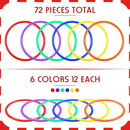 Miniatura 9 de Juego de 72 anillos de plástico para lanzamiento de anillos de carnaval, Halloween, Navidad, recuerdos de fiesta de Navidad, juego de lanzamiento de