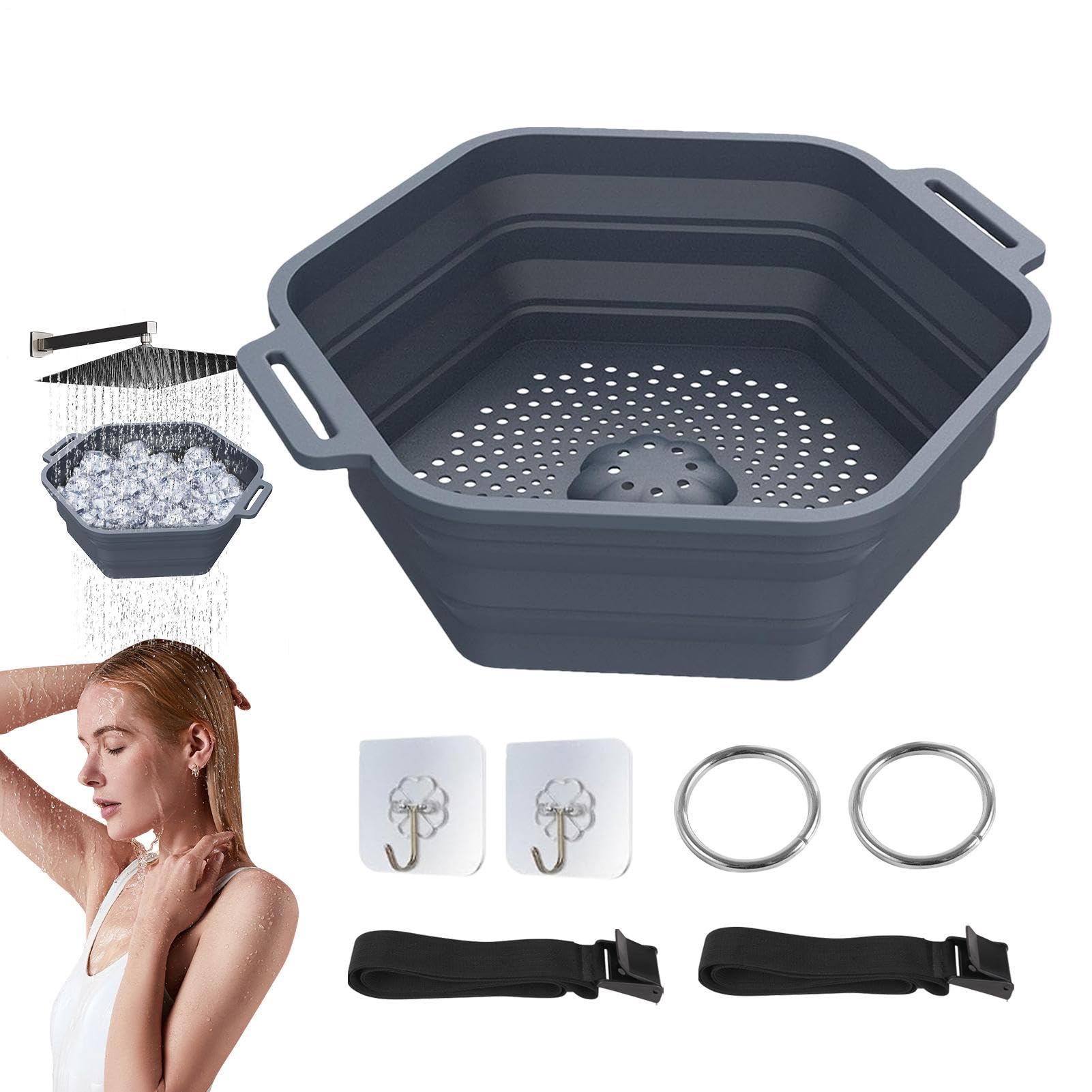 Ducha de hielo en casa con el accesorio de enfriador plegable de silicona ligera