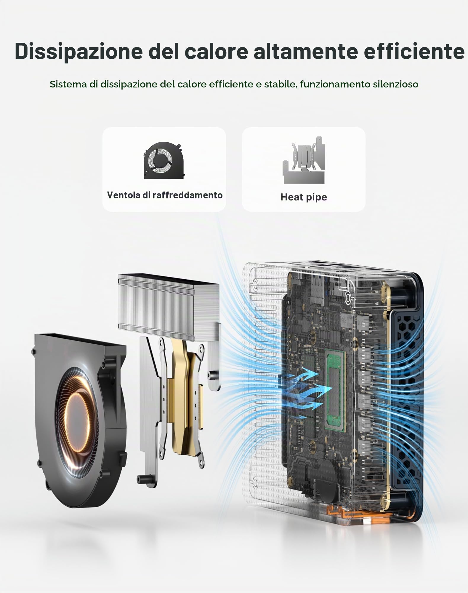 100U Mini PC Intel Core 3, 16 GB di RAM DDR4, 512 GB SSD, supporto per quattro schermi, mini PC desktop con frequenza di clock fino a 4,7 GHz, 2 porte Thunderbolt 4 (8K a 60 Hz)