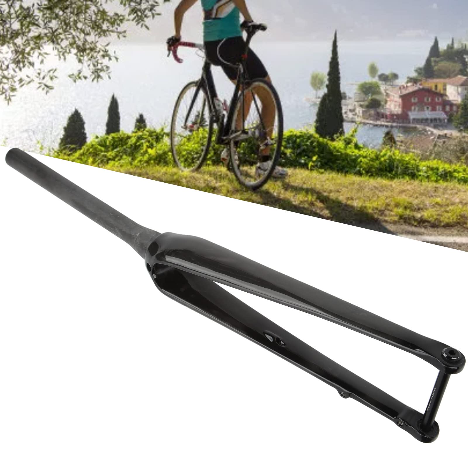 Widelec do Roweru Szosowego z Włókna Węglowego z Materiałem T800, Lekki i Mocny, Widelec MTB z Hamulcem Tarczowym 26/27,5/29 Cali, Wykończenie w Całości z Włókna Węglowego