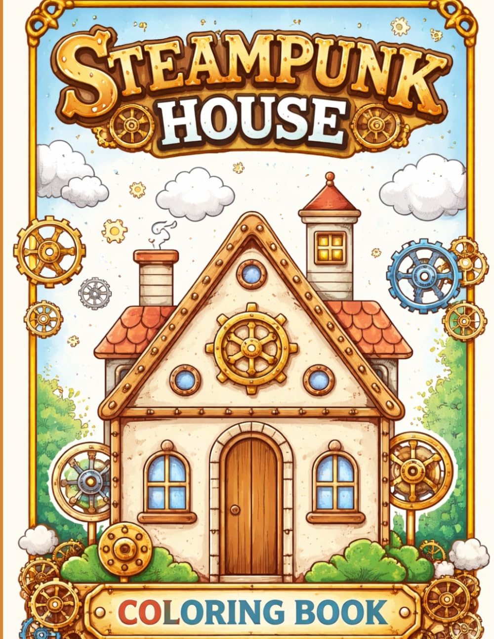 Steampunk House Coloring Book for Kids: Fun and Creative Designs for Children Ages 4-8: Explore the World of Steampunk with Intricate House Designs for Hours of Entertainment and Learning