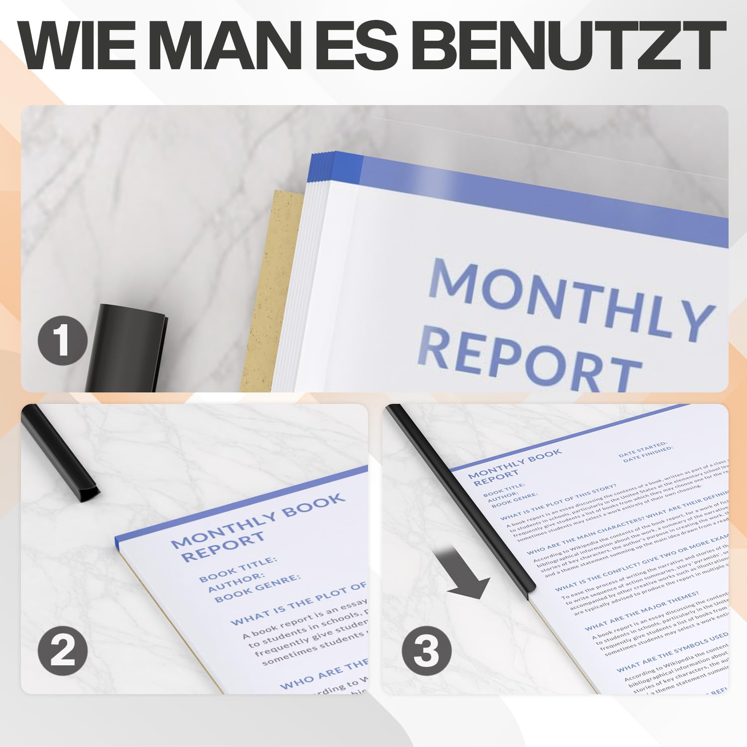 ACROPAQ - 5 x Klemmschienen-Set - Zum Binden von bis zu 30 Blatt, ohne Bindemaschine