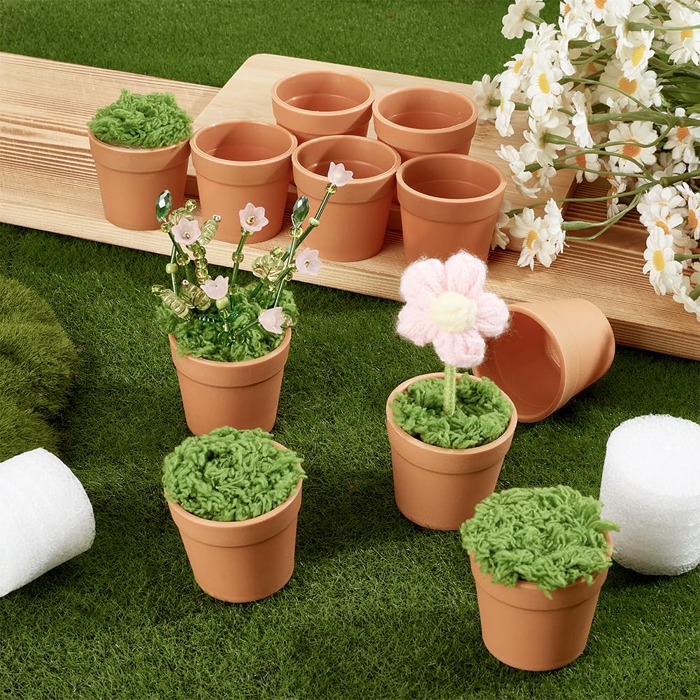 PH PandaHall 20 Set Mini Vasi per Fiori Piccoli Vasi in Terracotta, 40x44.5mm Vaso in Plastica per Piante con Schiuma per Semi Piante Giardinaggio Bomboniere Decorazioni