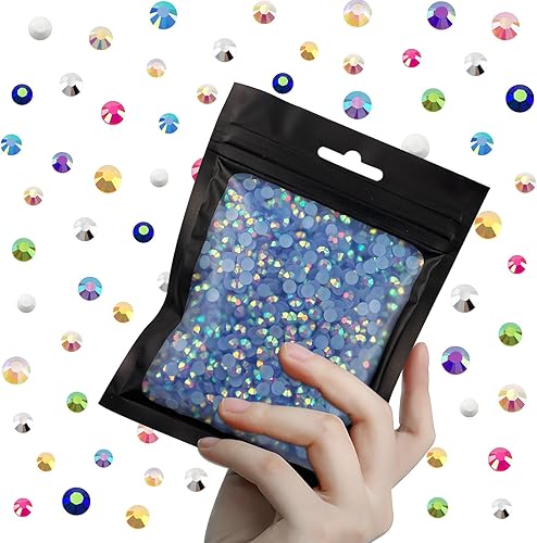 Miniatura 10 de 5000 unidades de diamantes de imitación de resina AB verde claro de 0.079 pulgadas (0.079 in) con parte trasera plana, cristales de parte trasera