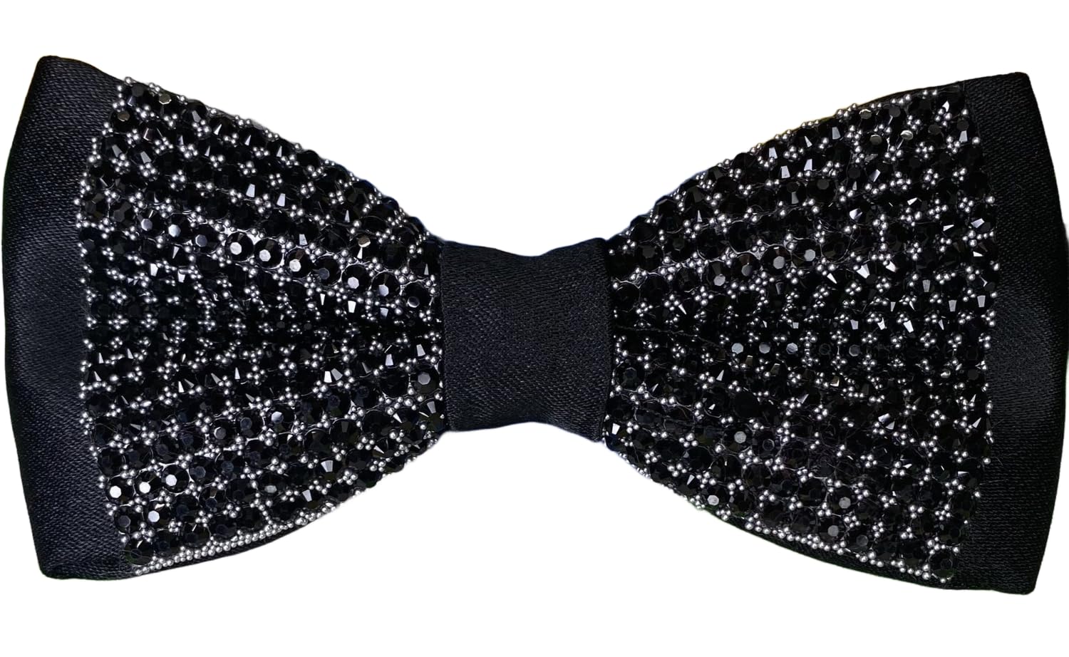 Men's Luxury Black Shining Crystal Bow Tie – Handmade Adjustable Satin Tuxedo Accessory for Wedding, Prom, Party & Formal Events-image-25