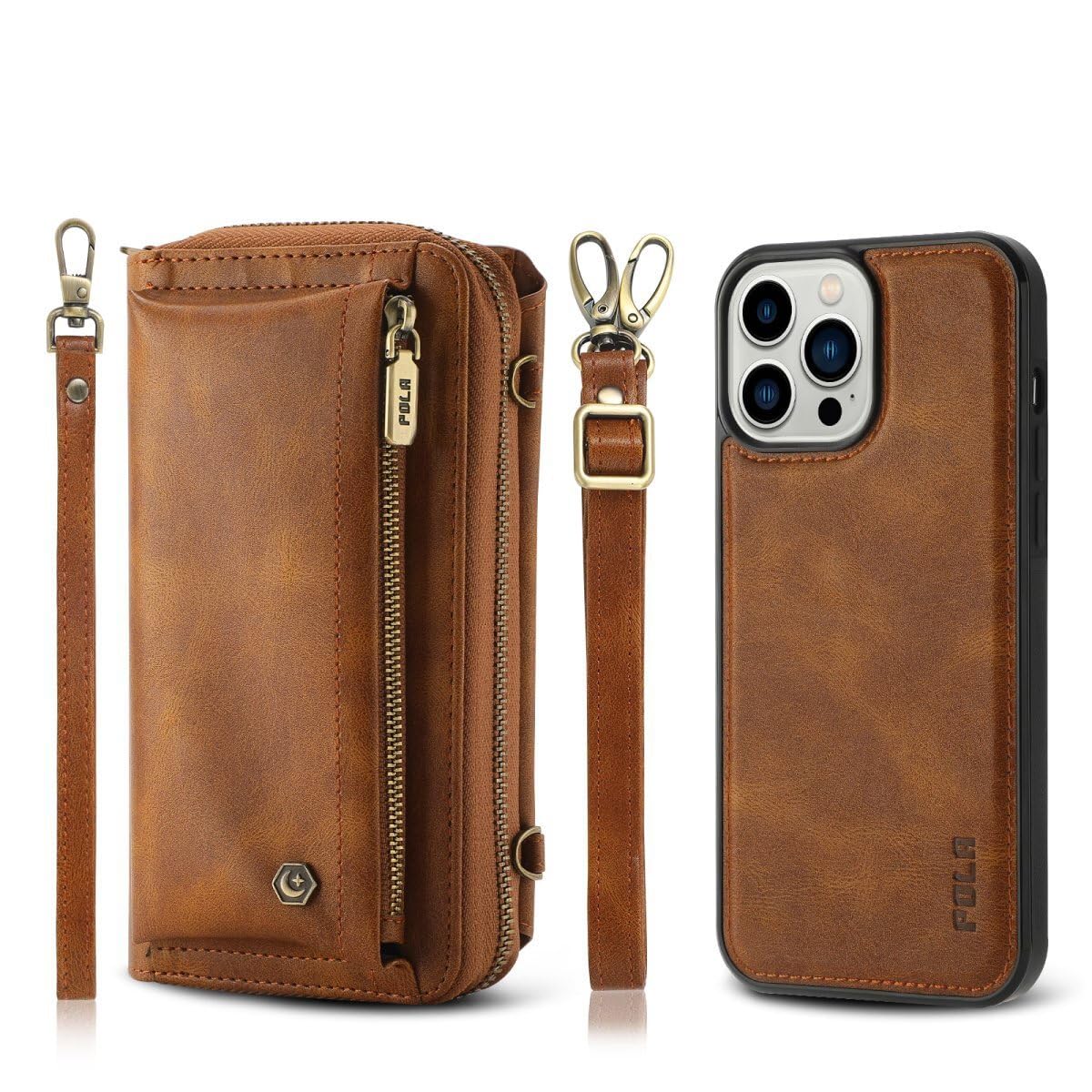 Étui antichoc iPhone 12 Pro Max marron pour ne plus perdre vos cartes - 8