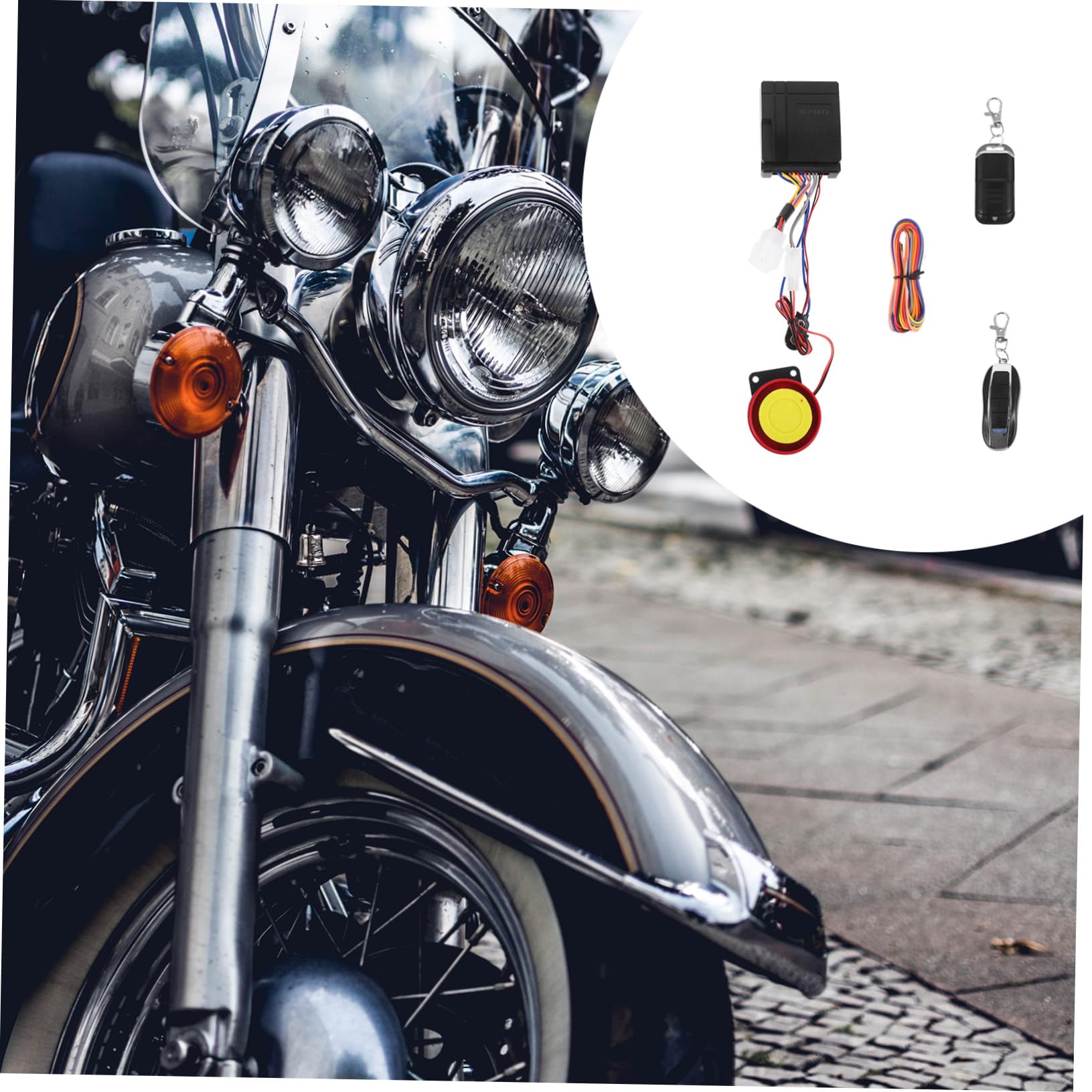 Allarme Antifurto per Moto con Telecomandi, Vibrazione e Bloccaggio a Distanza, Installazione Semplice e Universale